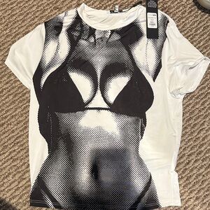 Fashion Nova Monochrome Graphic Tee